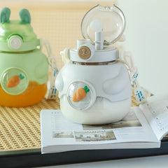 Cartoon Water Cup With Straw Big Belly Cup 1150ML