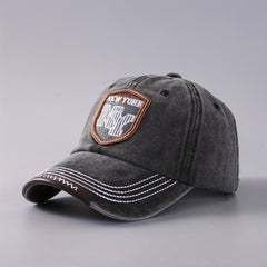 Unisex Sunshade Denim Baseball Cap with Letter Embroidery
