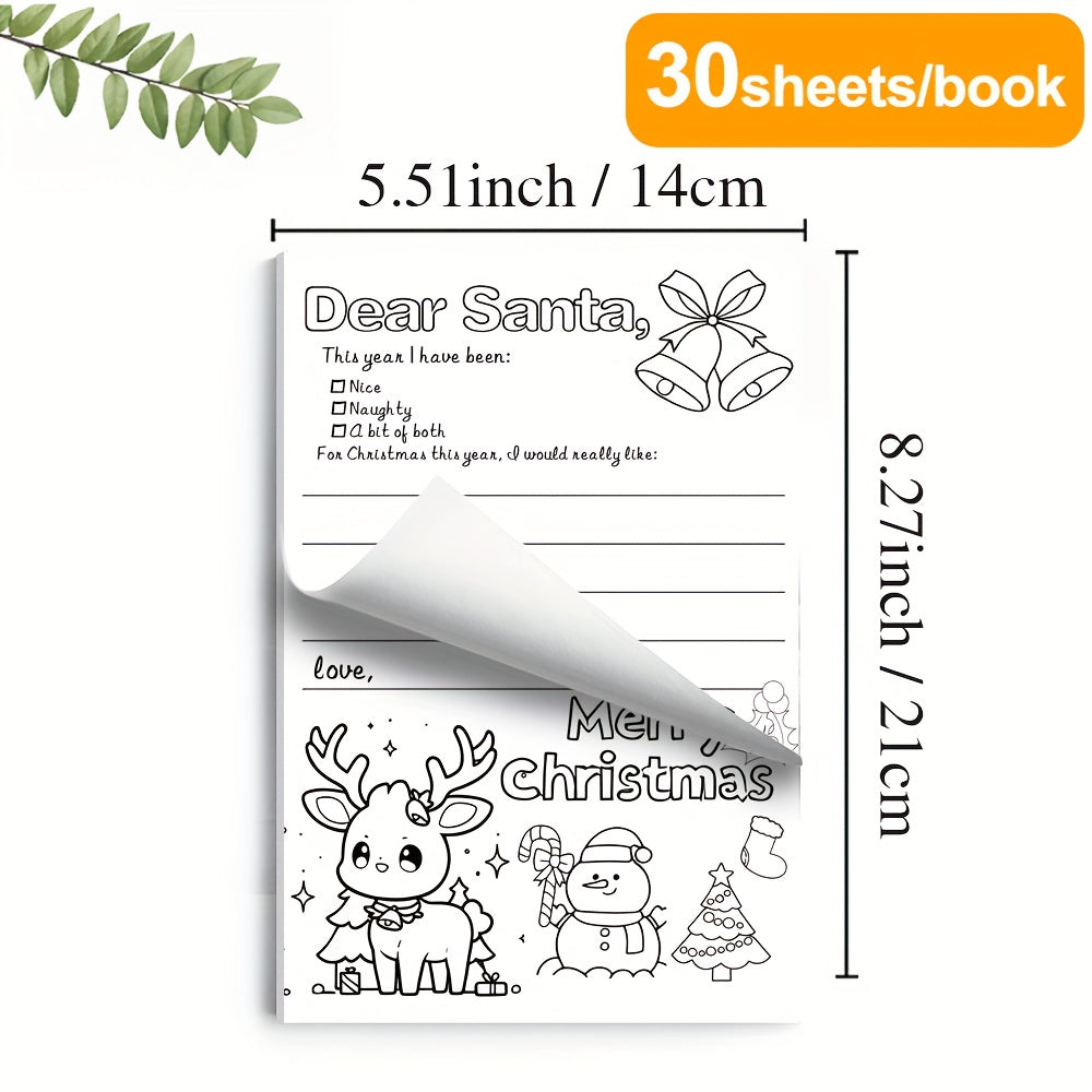 Christmas Coloring Book - Letter to Santa - Wish List - 30 Pages