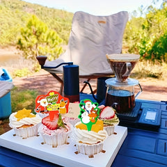 50pcs Christmas Cartoon Santa Claus Elk Cupcake Topper Cake Decoration
