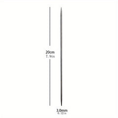 6pcs 7.87in Double-Ended Stainless Steel Knitting Needle Set