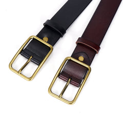 Men's Retro Leather Belt with Pin Buckle for Jeans Casual Pants