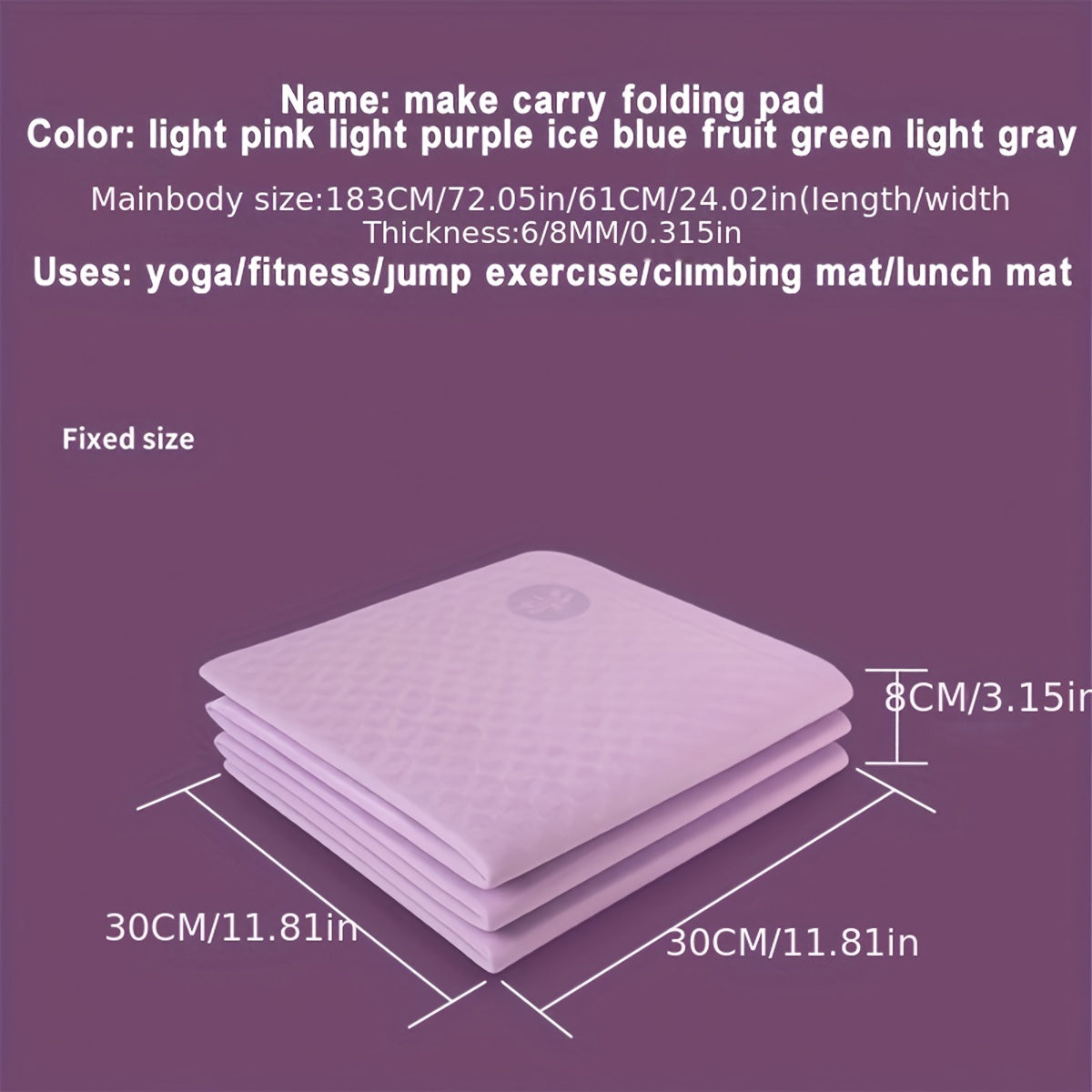 Foldable 4MM TPE Yoga Mat Anti Slip Portable Shock Absorbing