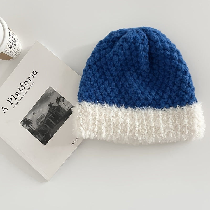 Vintage Plush Knitted Hat Men's Cold Proof Warm Hat