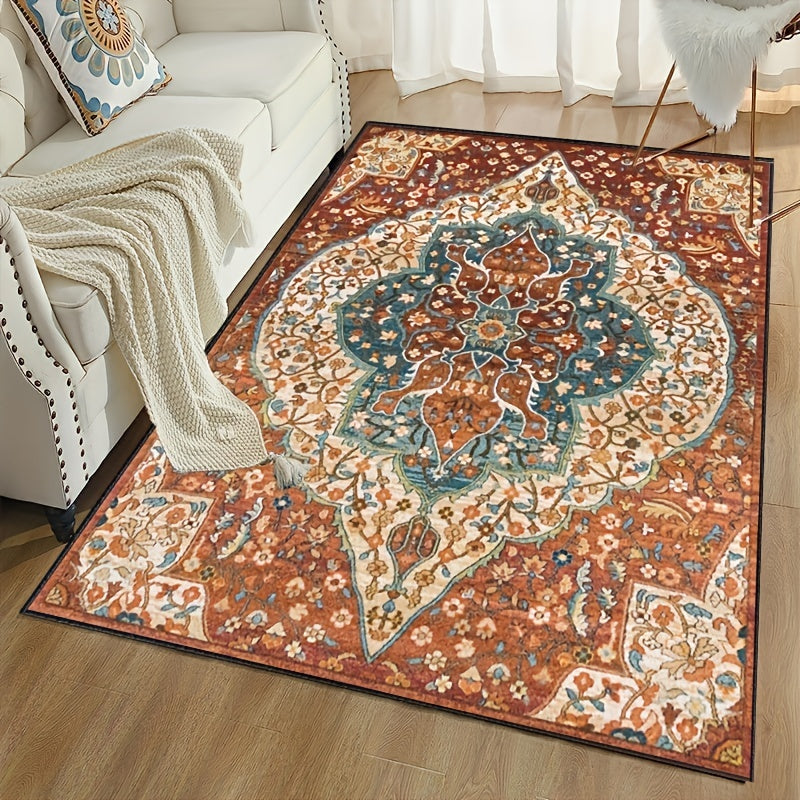 Bohemian Persian Style Cashmere Carpet Lightweight Washable Area Rug