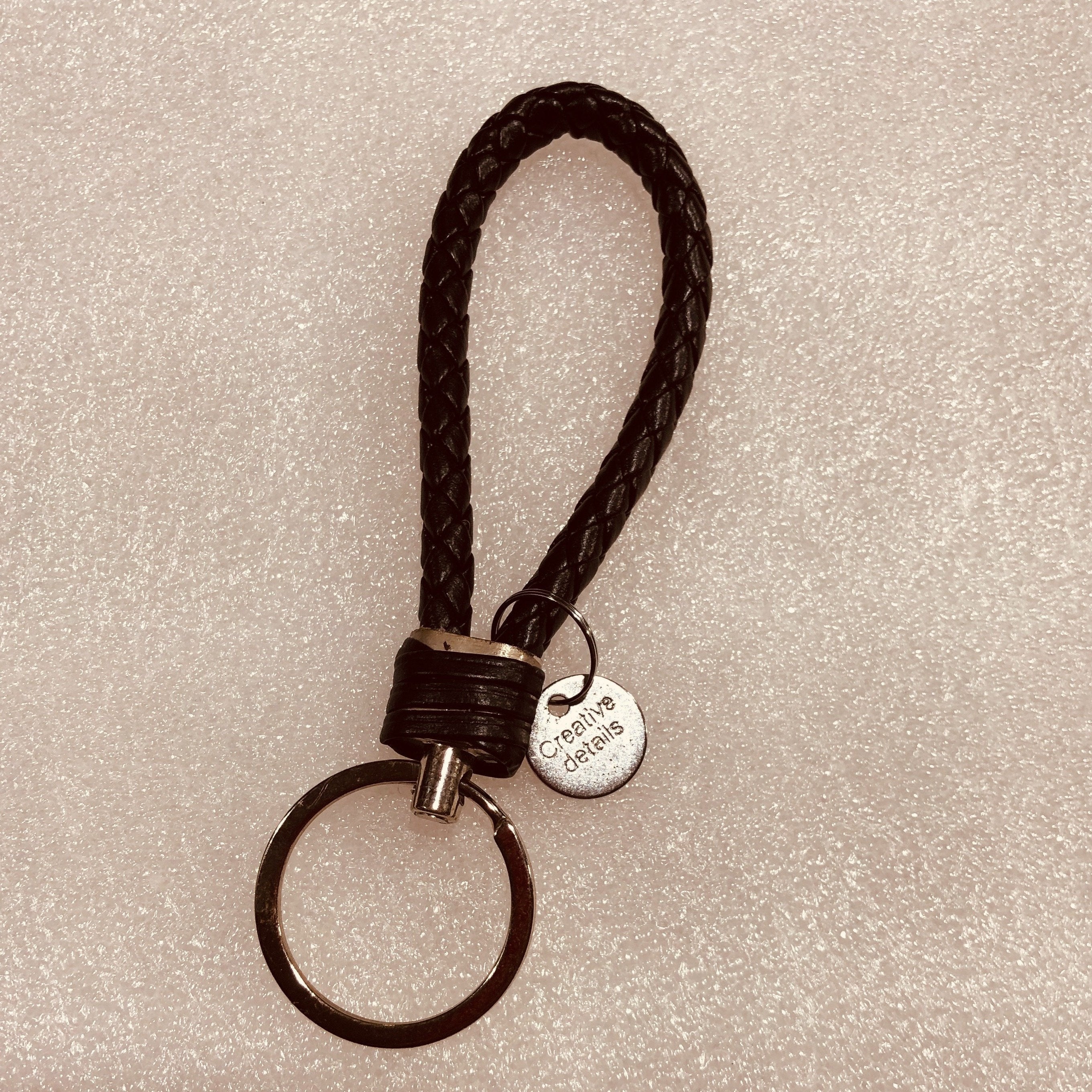 Leather Car Key Chain Woven Creative Key Chain Lanyard Gift
