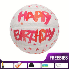 Happy Birthday Basketball Gift Set with Air Pump and Storage Bag
