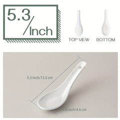 6pcs 13 46 Cm Ceramic Soup Spoon Set for Appetizer Cereal Ramen Dessert