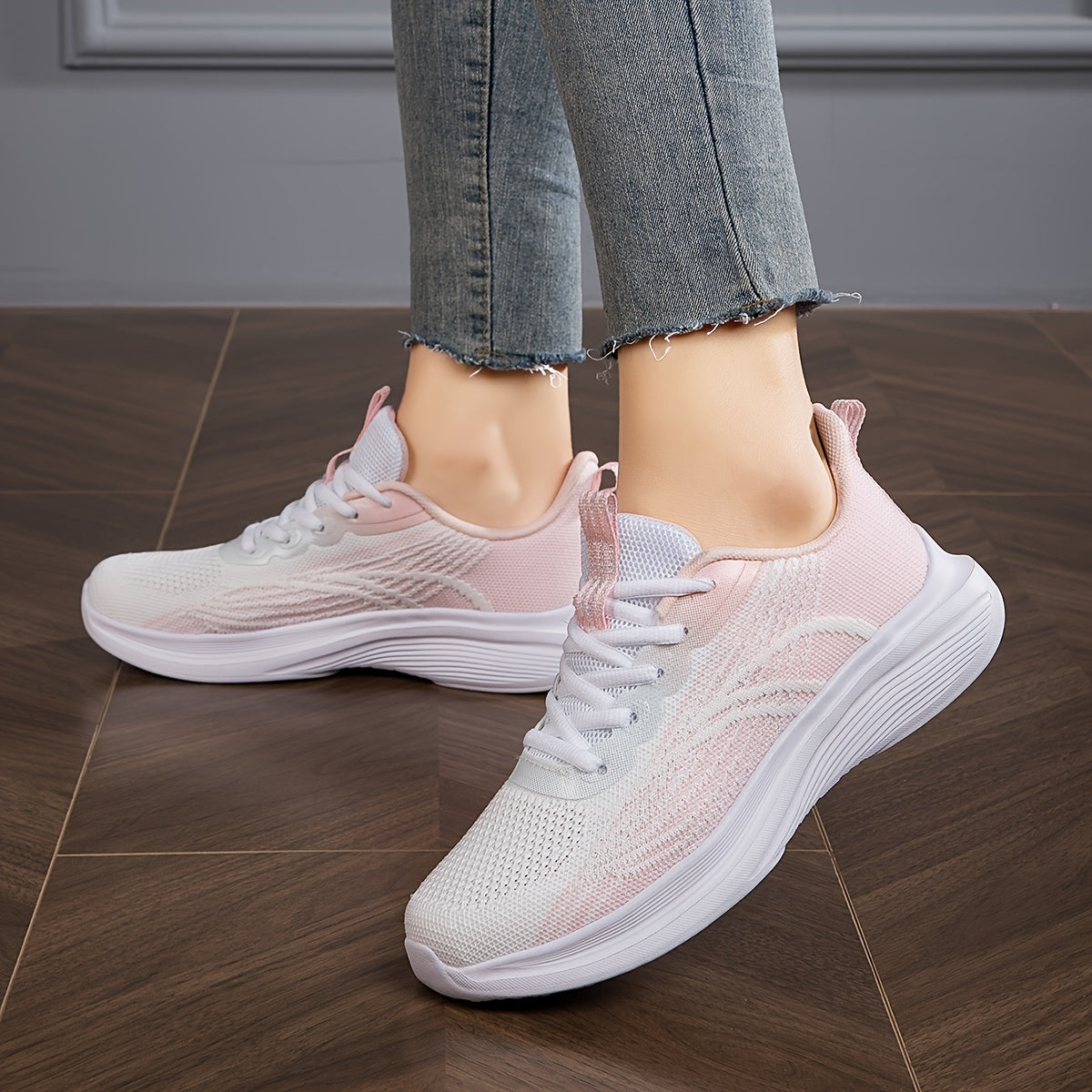 Women's Ombre Athletic Running Shoes Mesh Sneakers