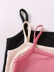 Girls Ribbed Cami Dress Slim Fit Stretchy Casual Dresses for Summer