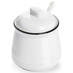 Ceramic Salt Bowl Sugar Bowl with Lid and Spoon