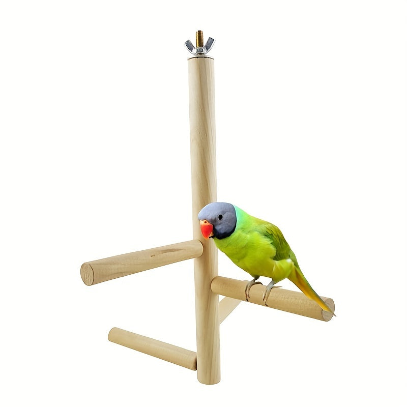 Wooden Bird Perch Stand Toy for Parrots and Birds