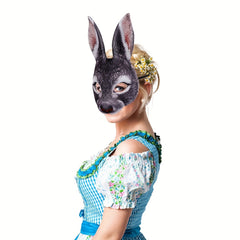 Girls Halloween Rabbit Mask for Carnival Party Makeup Dance