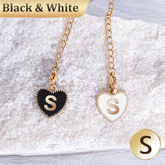 2pcs Initial Letter Charm Water Cup Handle Decorative Pendant Heart Shape Bag ID