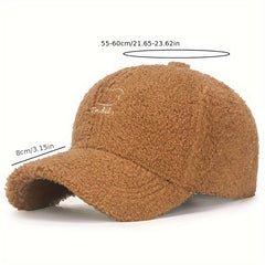 Fashionable Lamb Wool Baseball Cap Autumn Winter Hat Men Women