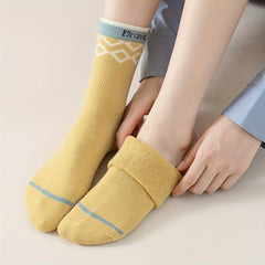 5 Pairs Geometric Pattern Socks Crew Socks Women's Stockings