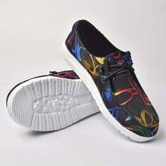 Women's Printed Canvas Slip On Sneakers Casual Walking Shoes