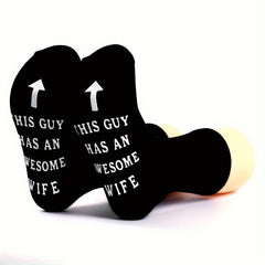 2 Pairs Non Slip Socks Awesome Wife Crew Socks