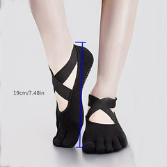 Women's Non slip Cross Strap Yoga Socks Breathable Dance Training Socks