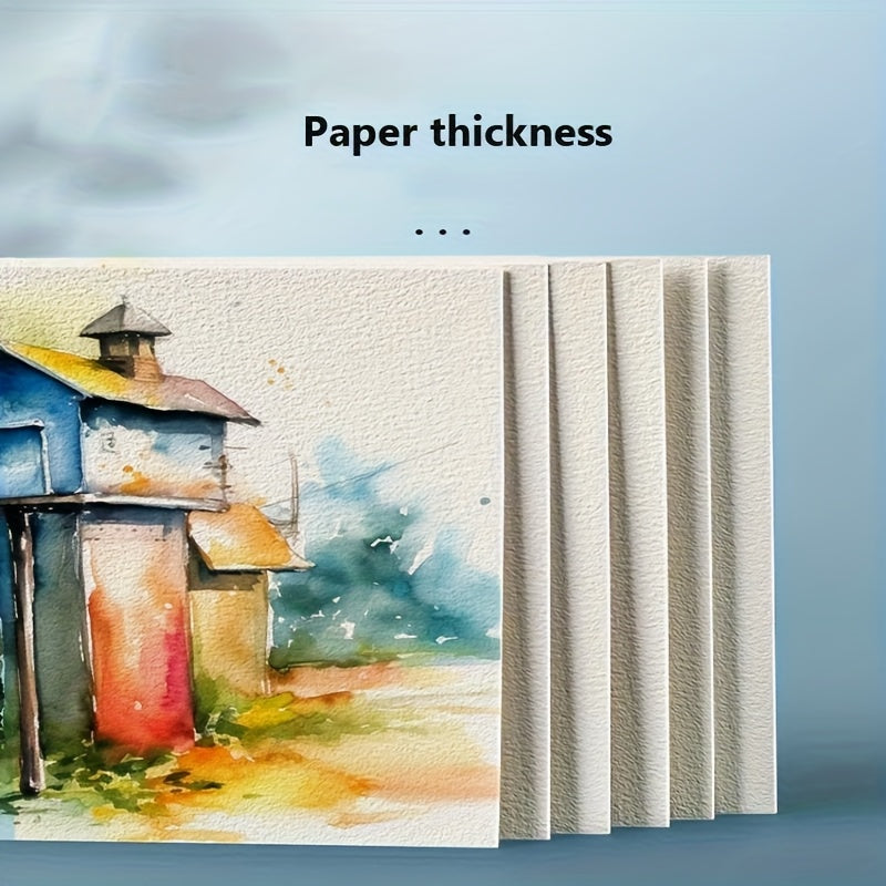 25 Sheets Watercolor Paper Postcards 300gsm Square Round Floral & Autumn Designs
