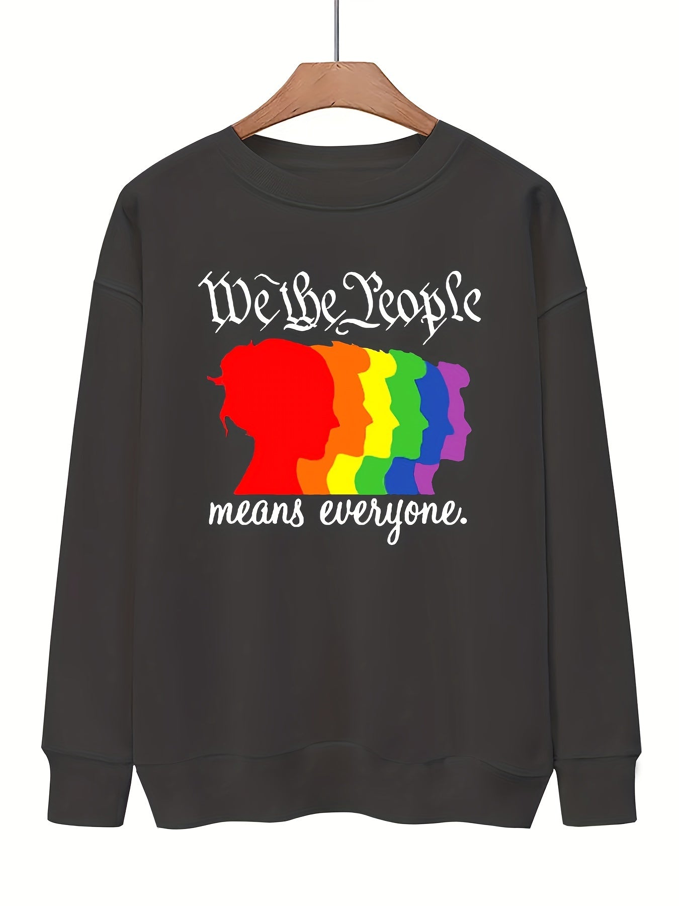 Rainbow Graphic Print Sweatshirt Casual Loose Comfy Sweatshirt For Fall & Winter