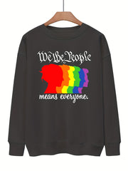 Rainbow Graphic Print Sweatshirt Casual Loose Comfy Sweatshirt For Fall & Winter