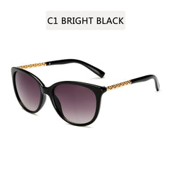 Vintage Round Sunglasses Gradient Metal Cat Eye Shades Women