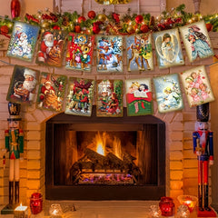 Christmas Retro Pull Flag Party Decoration