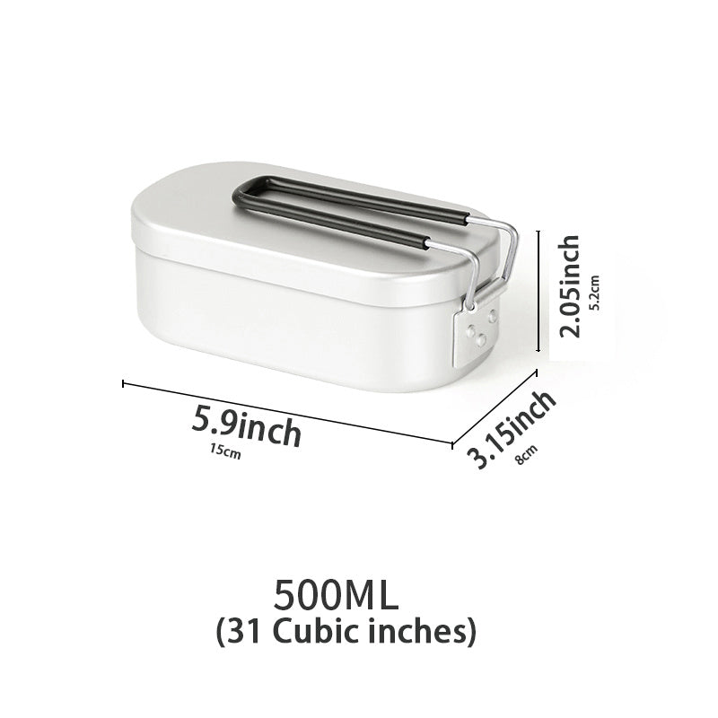 Aluminum Lunch Box with Stainless Steel Picnic Set for Outdoor Dining