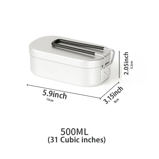 Aluminum Lunch Box with Stainless Steel Picnic Set for Outdoor Dining