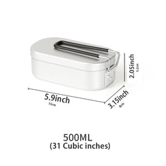 Aluminum Lunch Box with Stainless Steel Picnic Set for Outdoor Dining