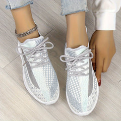 Women's Running Shoes Lace Up Sneakers Low Top Flat Non Slip Sport Shoes