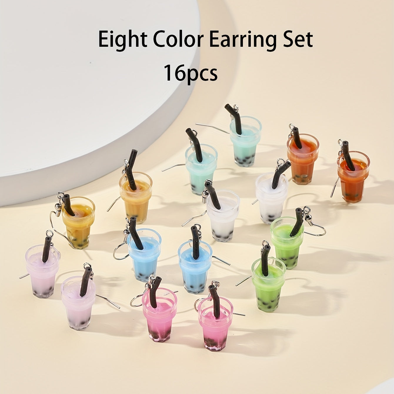Summer Resin Earrings Multicolor Milk Tea Cup Girls Jewelry