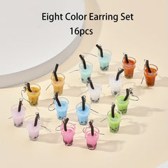 Summer Resin Earrings Multicolor Milk Tea Cup Girls Jewelry