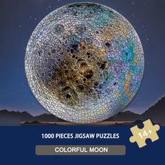 1000pcs Colorful Moon Puzzle Round Artistic Wall Decor
