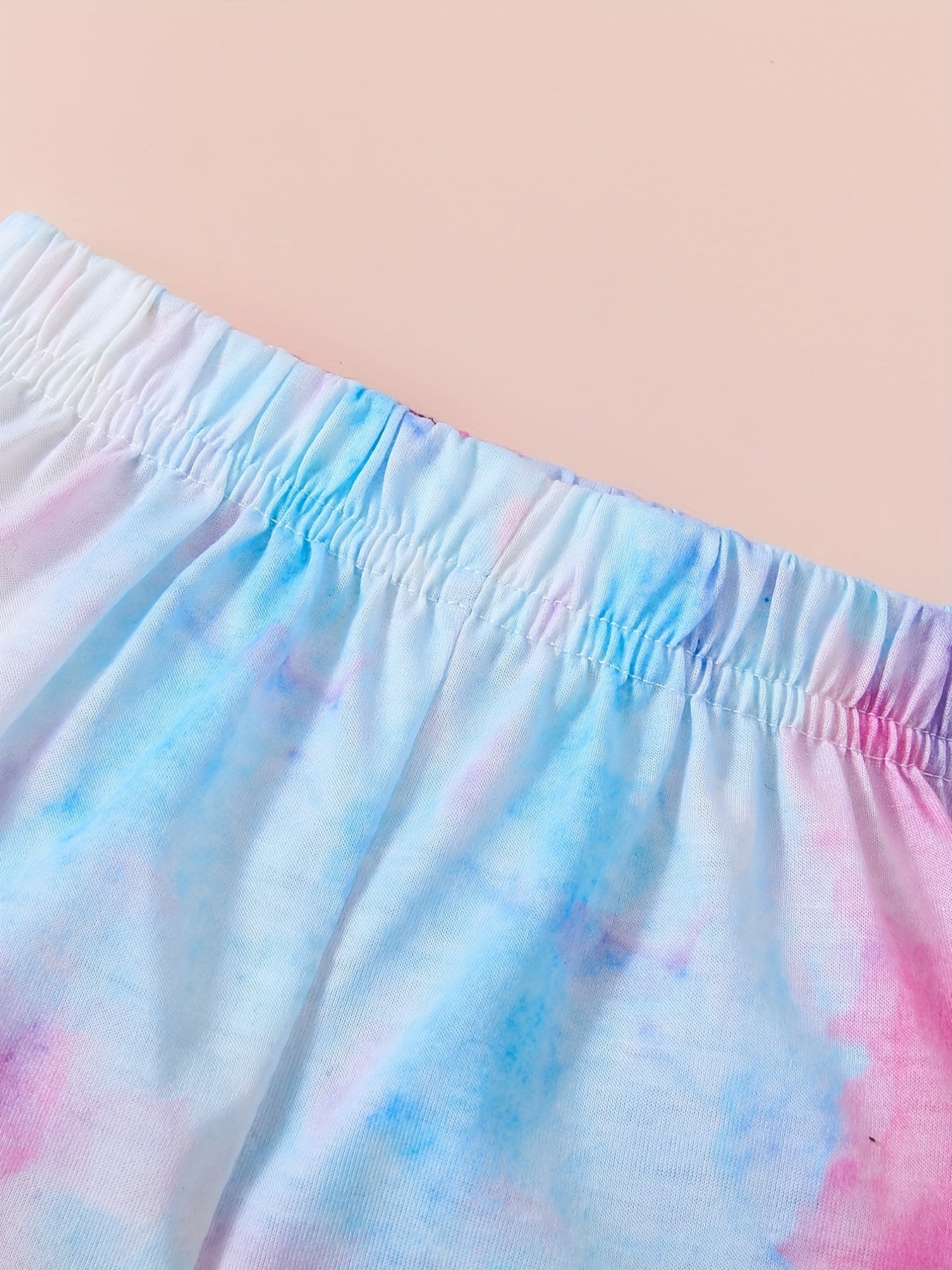 Girls Tie Dye T Shirt & Shorts Set, Short Sleeve Tee Top, Kids Summer Clothes