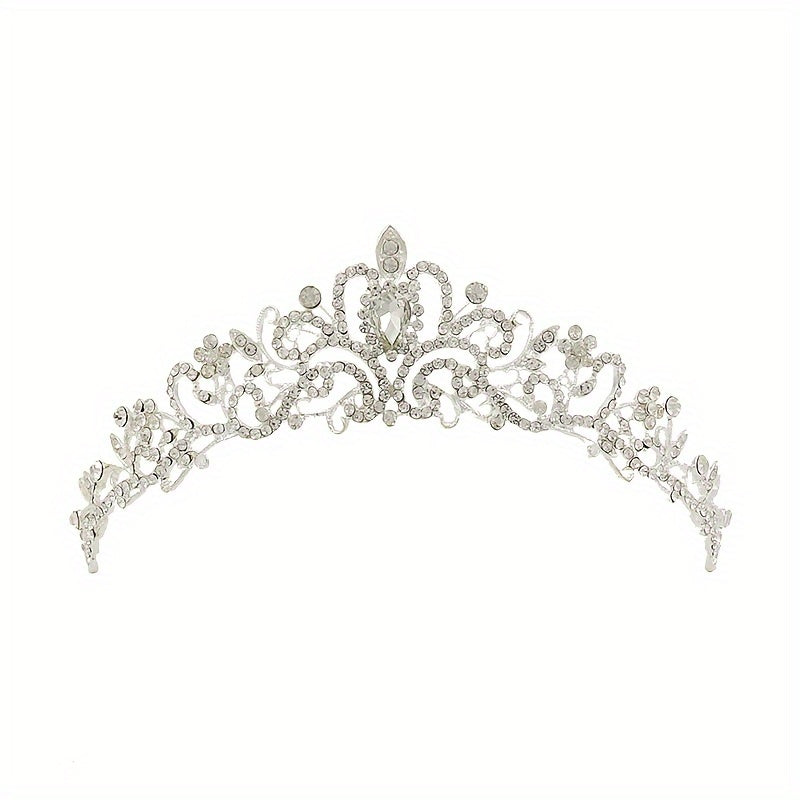 Bridal Crystal Headband Tiara With Comb For Women Rhinestone Hairband