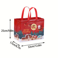 4pcs Gilding Christmas Gift Bags With Handles, Reusable Grocery Bags