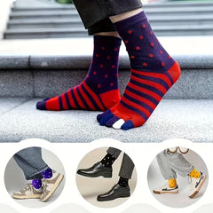 Men's Colorful Split Toe Tabi Socks Low Cut Five toe Novelty