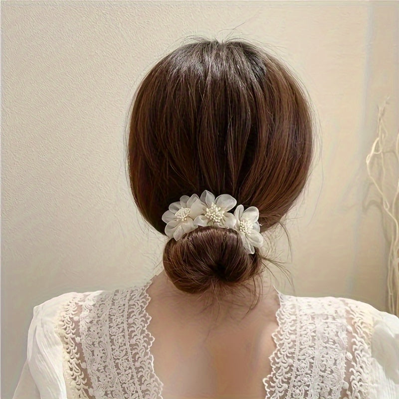 Flexible Flower Hairpin for Women Girls Bun Hair Curler Maker