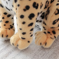 9 Plush Leopard Doll with Spotted Fur Muzzle & Paws
