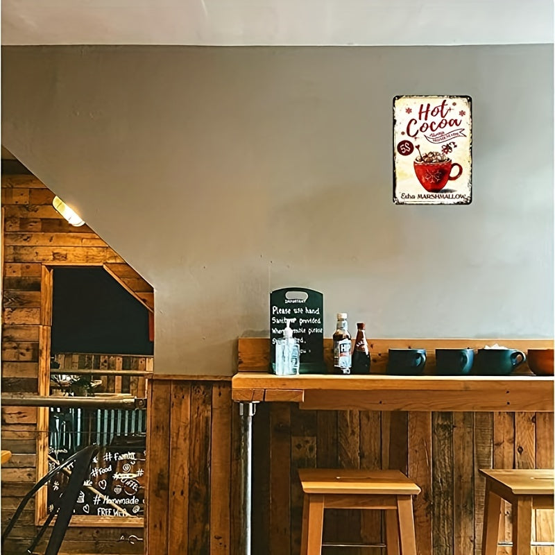 Vintage Metal Sign Coffee&Cocoa Hot Cocoa Metal Sign For Bars Restaurants