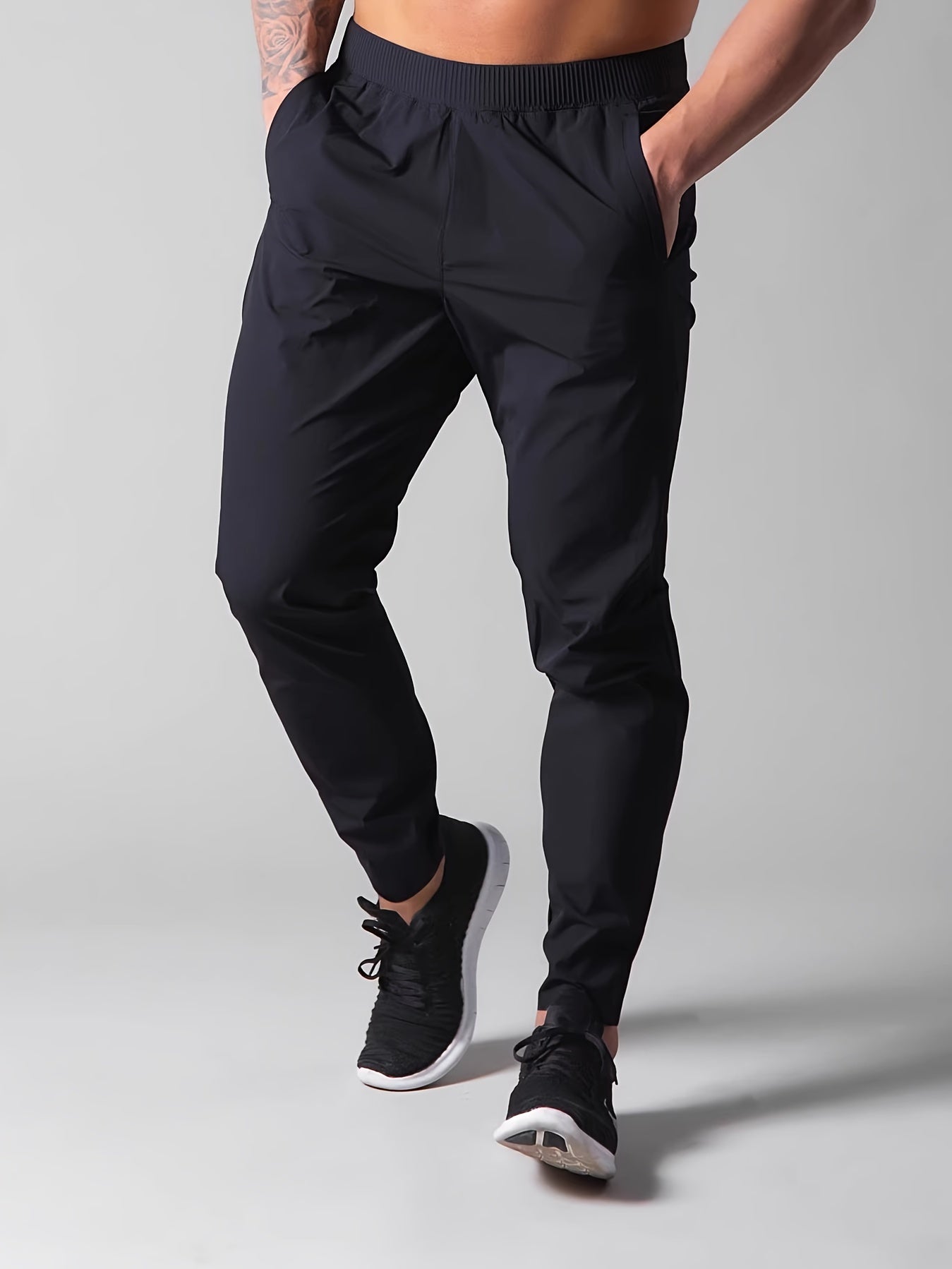 Men's Solid Thin Anti wrinkle Sports Pants