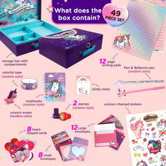 Unicorn Stationery Set Letter Writing Kit Birthday Craft Toys