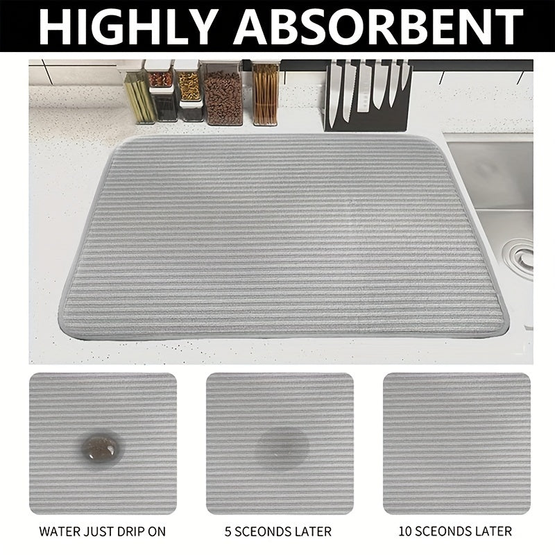 Thick Striped Jacquard Dish Drying Mat, Heat resistant, Household Storage Pad