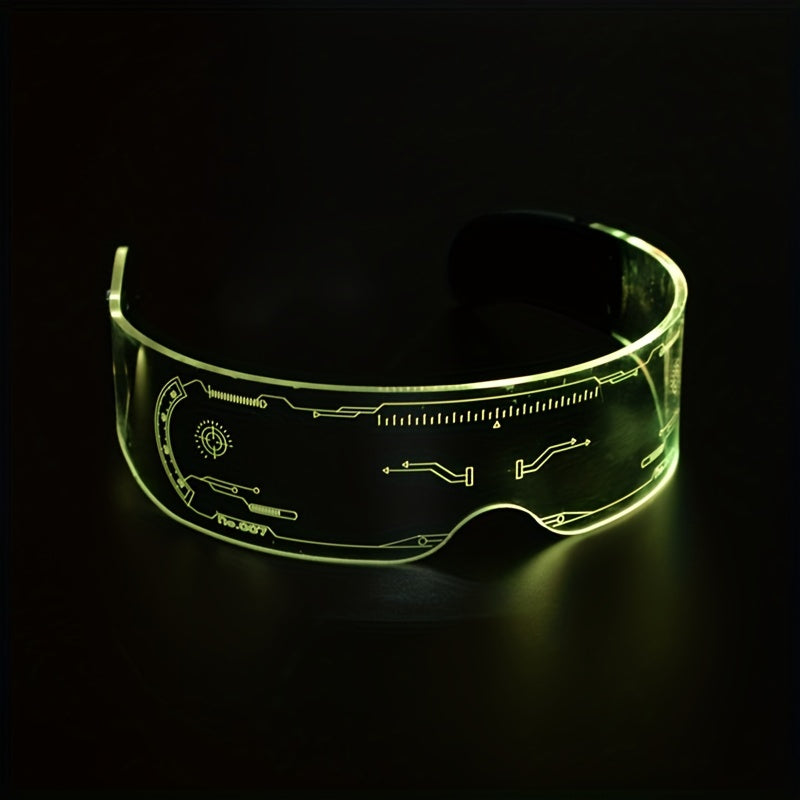 Cyberpunk LED Luminous Glasses Men's Party Costume Accessories