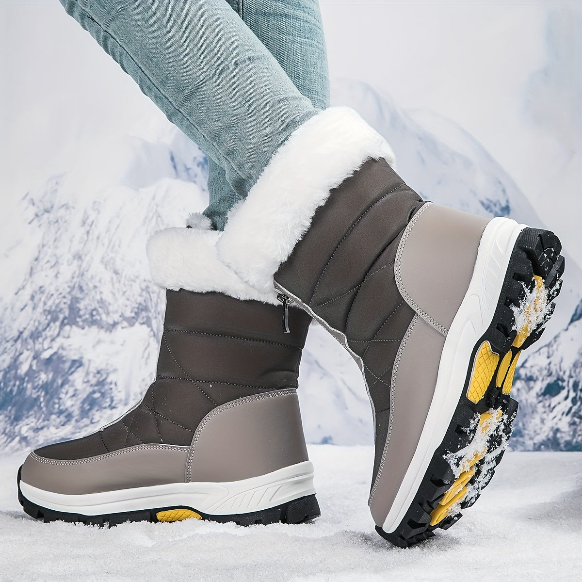 Women's Waterproof Snow Boots Warm Winter Hiking Boots