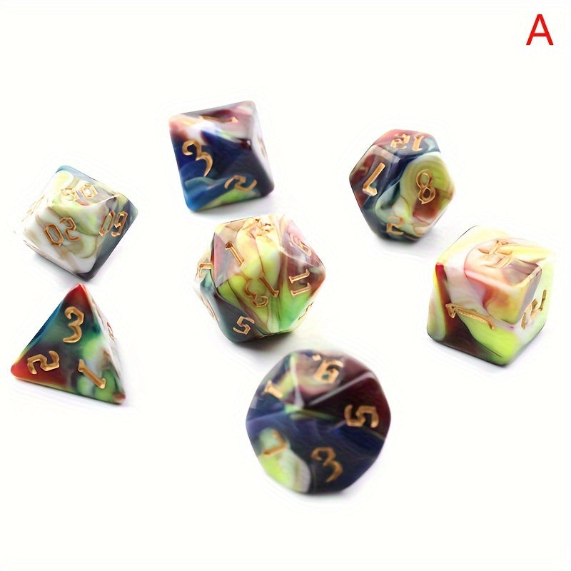7pcs Four Sided Digital Dice Set for Tabletop Games
