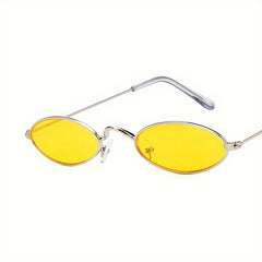 Metal Oval Frame Sunglasses Photochromatic Tinted Lens Glasses