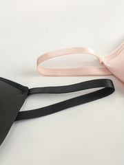 2pcs Solid T Shirt Bras Comfy Push Up Bra Women's Lingerie